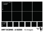 Art scene size template: 2 Sizes, 15 images of 4.45 in and 2.25 in on one sheet
