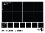 Art scene size template: 2 Sizes, 4.45 in and 2.25 in images on one sheet