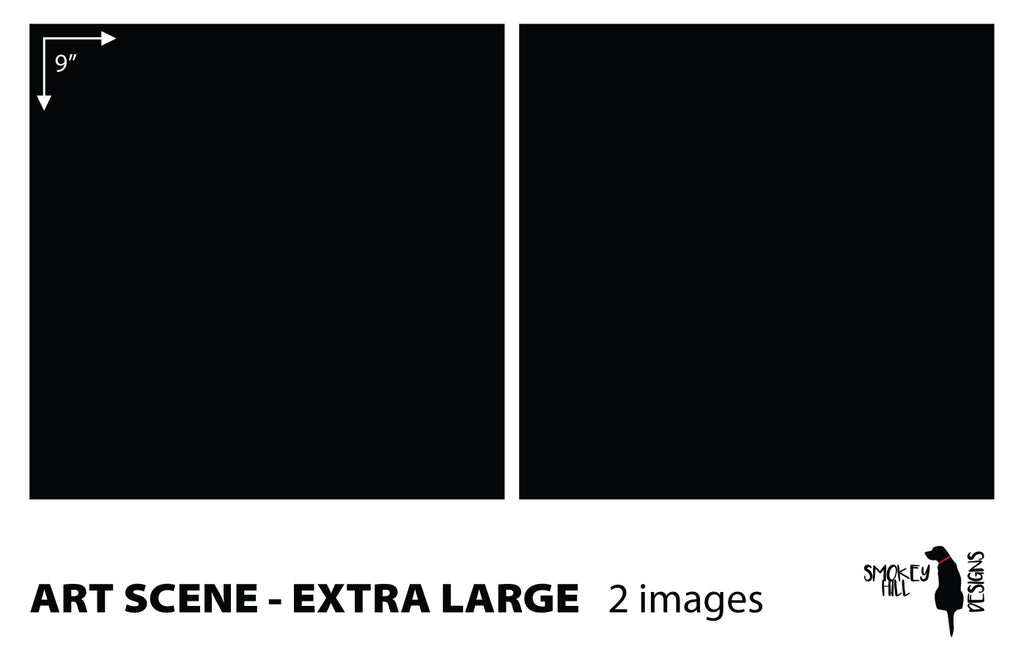 Art scene size template: Extra Large, 2 images of 9 in on one sheet