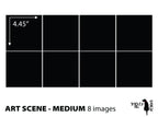 Art scene size template: Medium, 8 images of 4.45 in on one sheet
