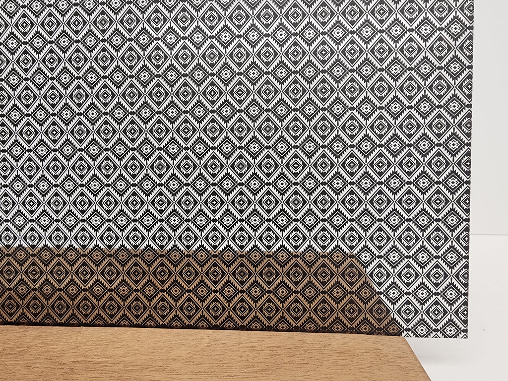 PatternPly® Scattered Aztec BLACK sheet showing the pattern