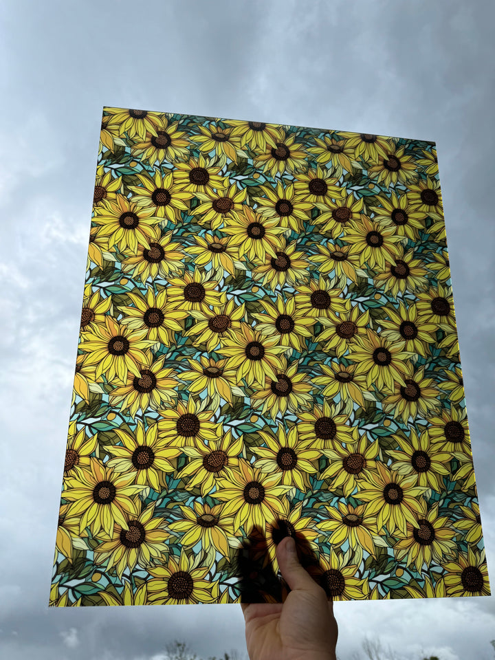 PatternPly® 19x24" Transparent Sunflowers with Sky XL Scale