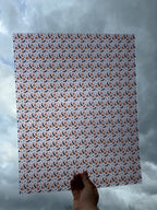PatternPly® 19x24" Transparent Bats, Skulls, and Jack o Lanterns Pink Background Original Scale sheet showing the pattern
