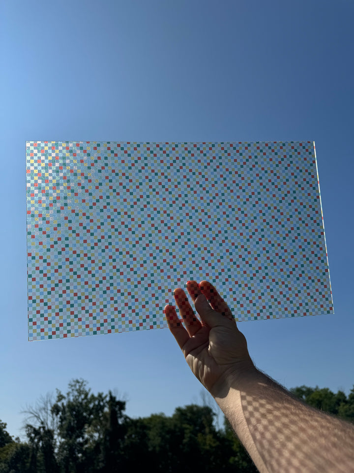 PatternPly® Acrylic Transparent Neutral Checkerboard