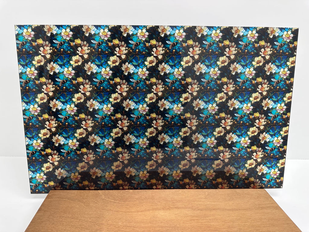 PatternPly® Transparent Stained Glass Bees and Flowers product photo 3