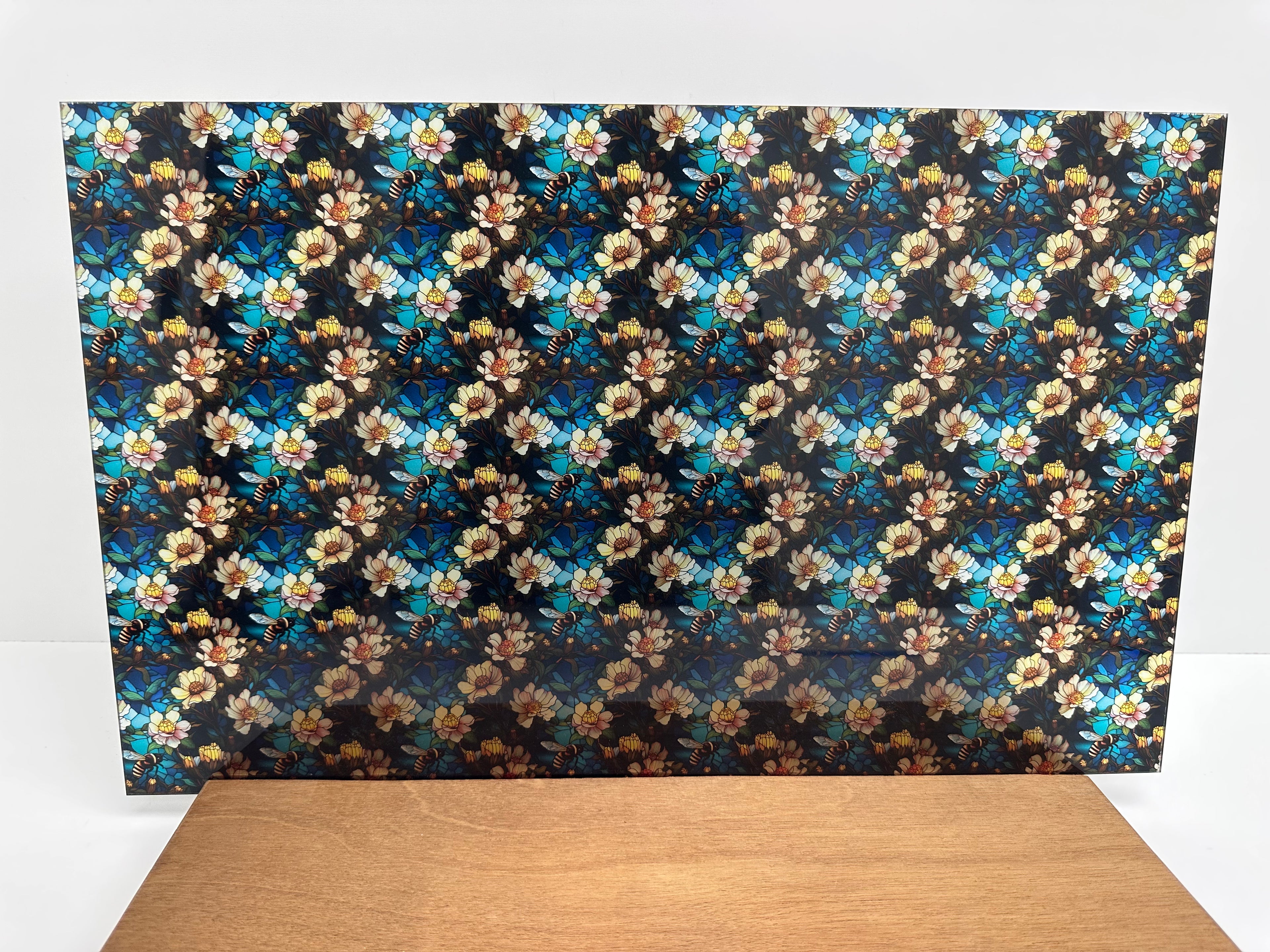 PatternPly® Transparent Stained Glass Bees and Flowers product photo 3
