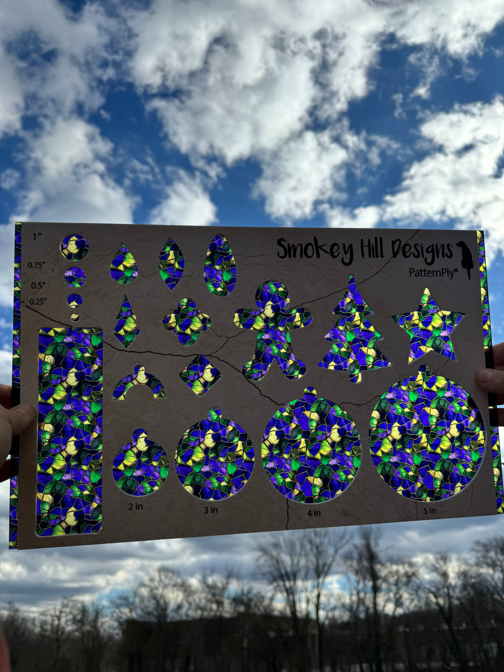 PatternPly® Transparent Mardi Gras Stained Glass product photo 2