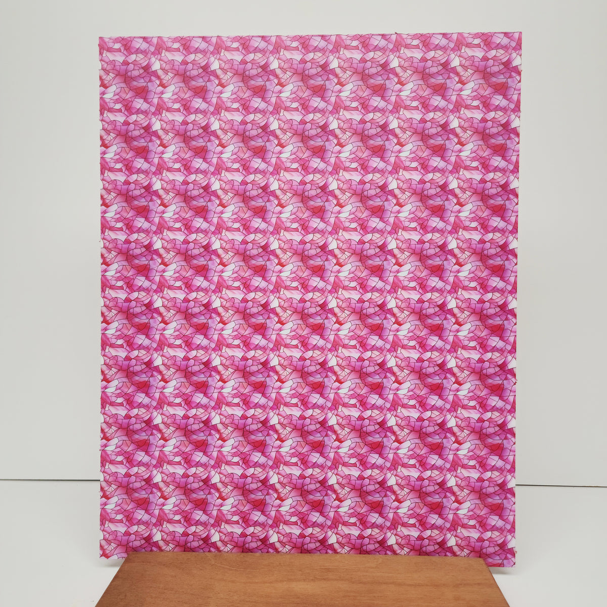 PatternPly® 19x24" Baby Pink Stained Glass Original Scale sheet showing the pattern