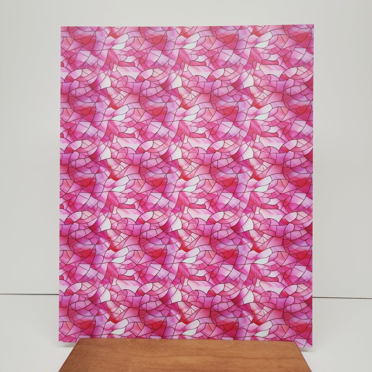PatternPly® 19x24" Baby Pink Stained Glass XL Scale sheet showing the pattern