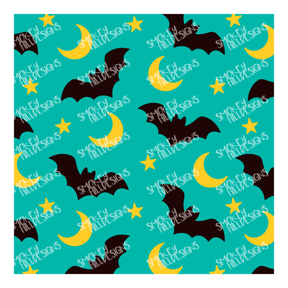 PatternPly® Full Coverage Bats and Moons Cool Tone Trio