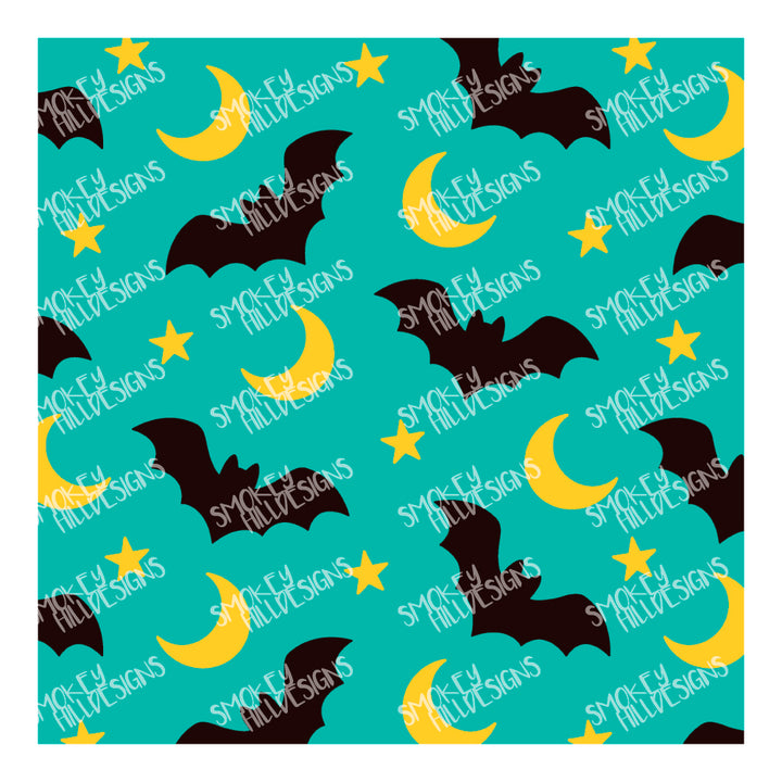 PatternPly® Full Coverage Bats and Moons Cool Tone Trio