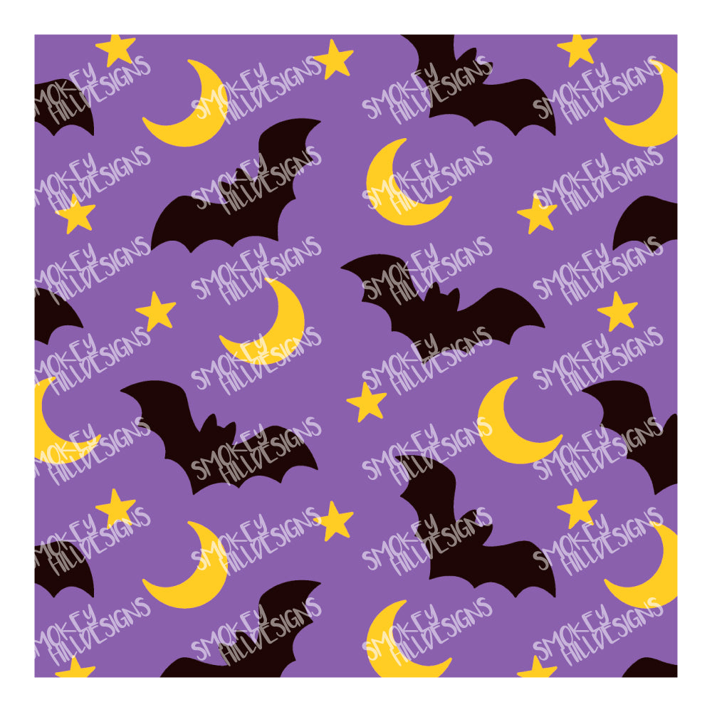 PatternPly® Full Coverage Bats and Moons Cool Tone Trio