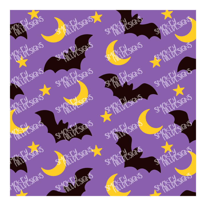 PatternPly® Full Coverage Bats and Moons Cool Tone Trio