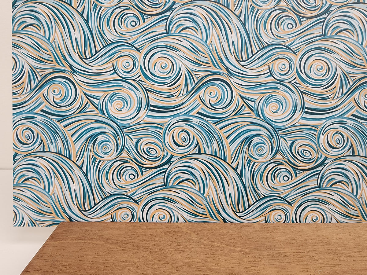 PatternPly® Full Coverage Beachy Swirls sheet showing the pattern