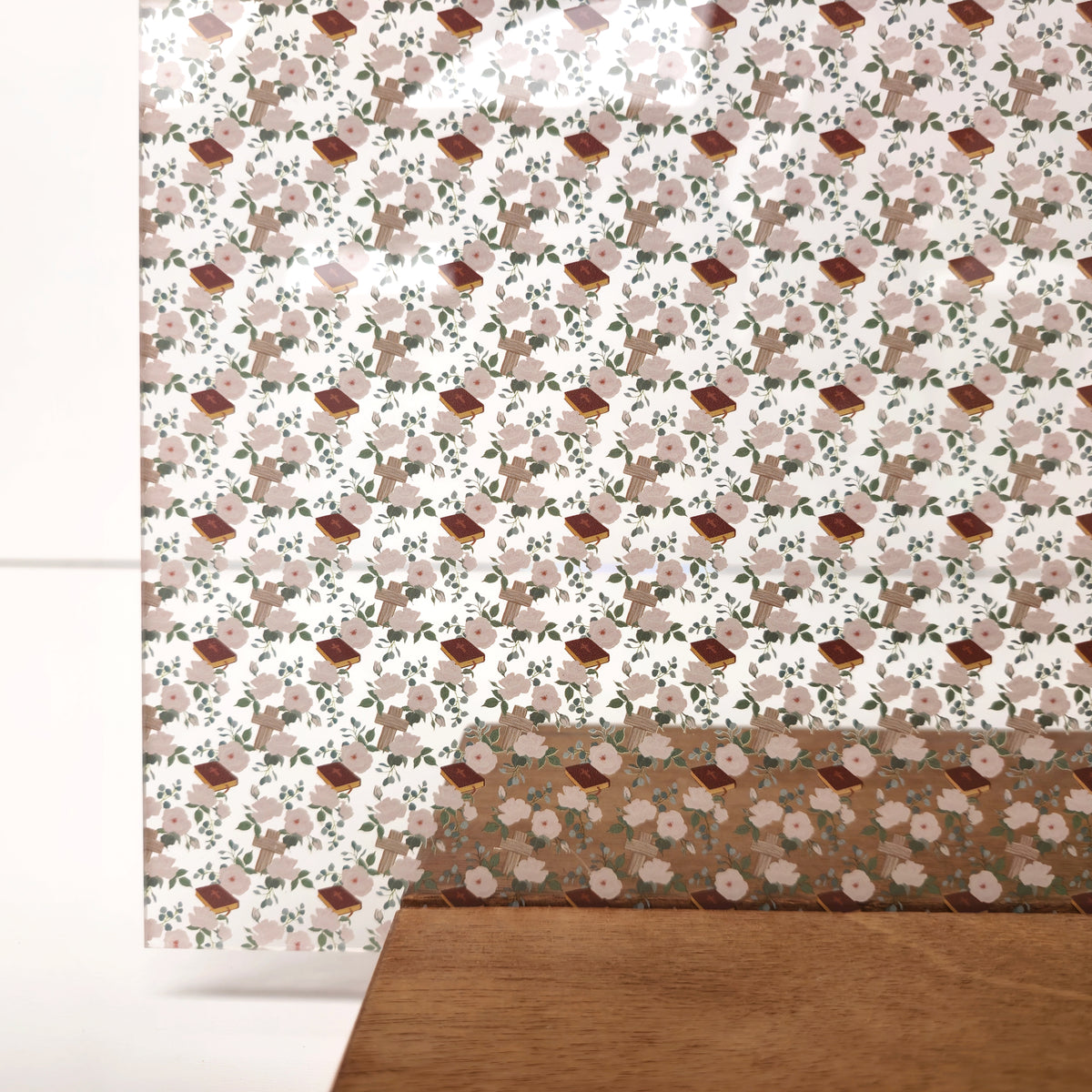 PatternPly® Scattered Bibles and Crosses sheet showing the pattern