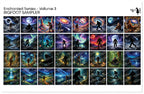 PatternPly® Full Coverage Enchanted Series Volume 2 Bigfoot Sampler: sampler sheet of small art scene designs