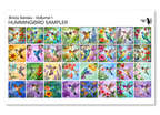 PatternPly® Full Coverage Birds Volume 1 Hummingbirds Sampler: sampler sheet of small art scene designs