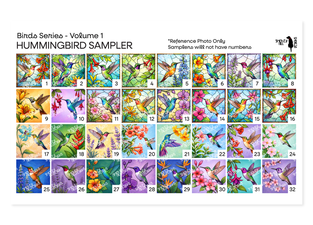 PatternPly® Full Coverage Birds Volume 1 Hummingbirds Sampler