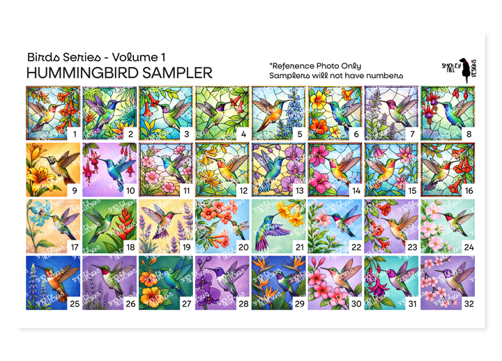 PatternPly® Full Coverage Birds Volume 1 Hummingbirds Sampler