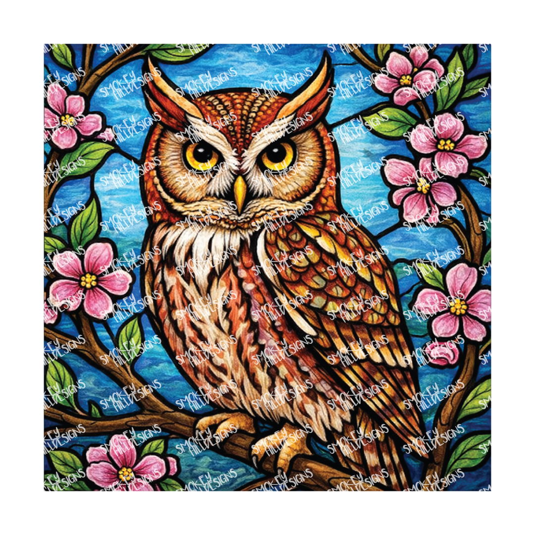 PatternPly® Transparent Birds Series Volume 2 Perched Owls 10 art scene artwork