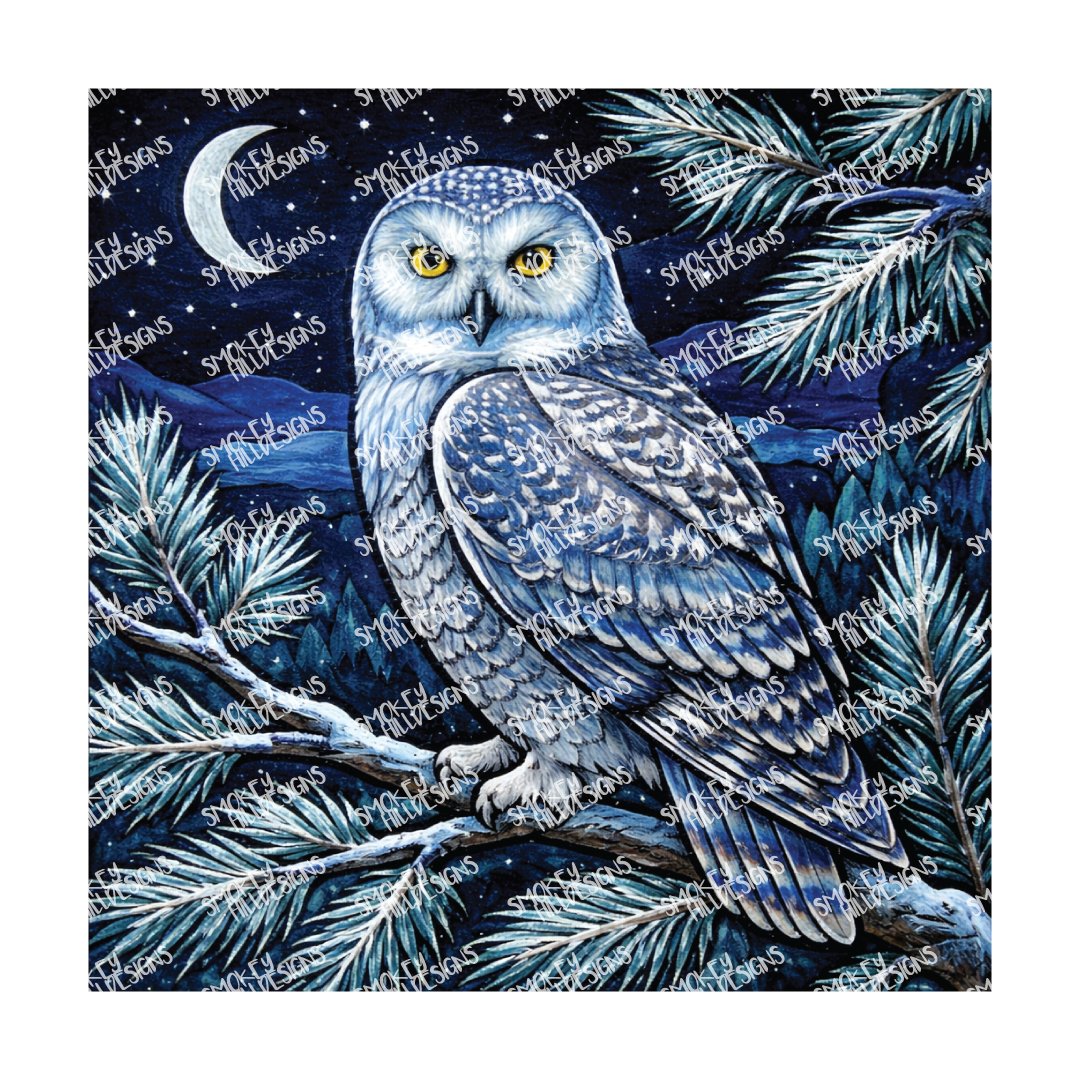 PatternPly® Full Coverage Birds Series Volume 2 Perched Owls 11 art scene artwork