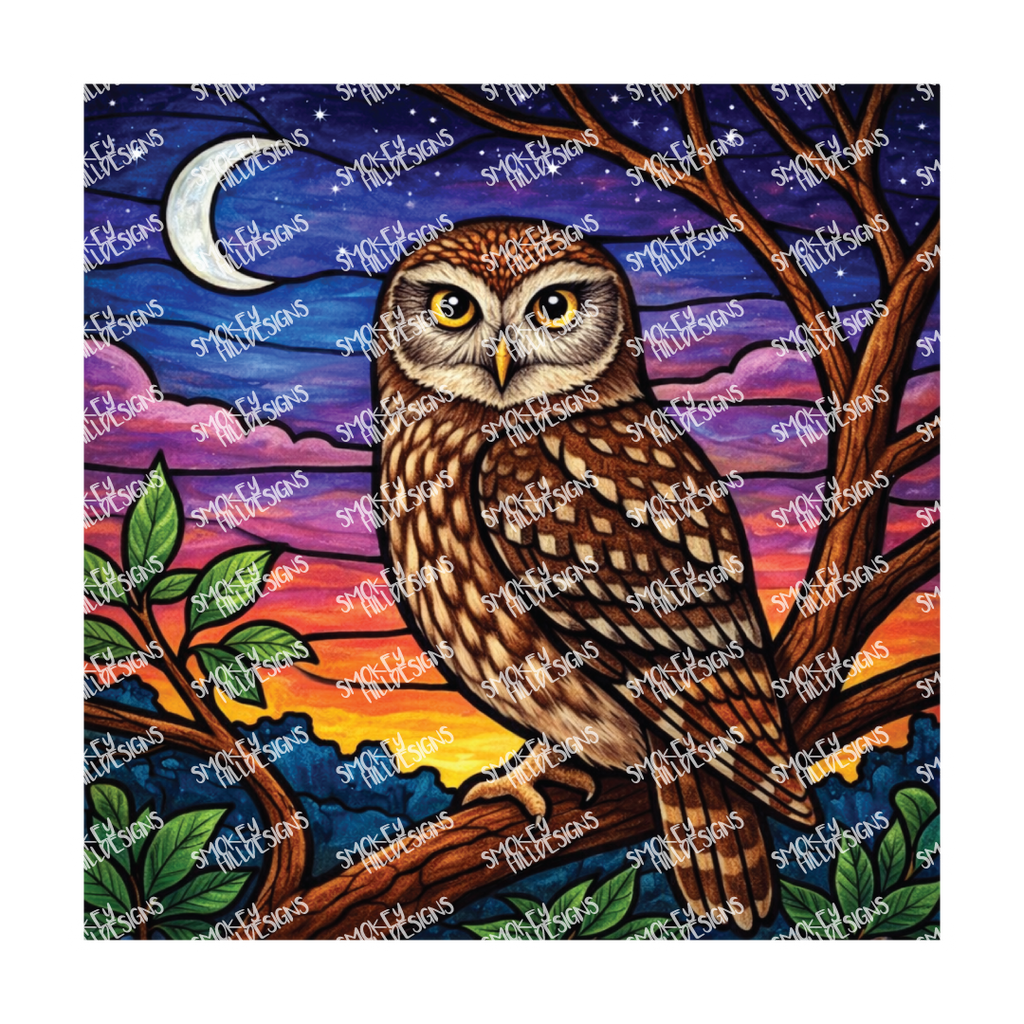 PatternPly® Transparent Birds Series Volume 2 Perched Owls 12 art scene artwork