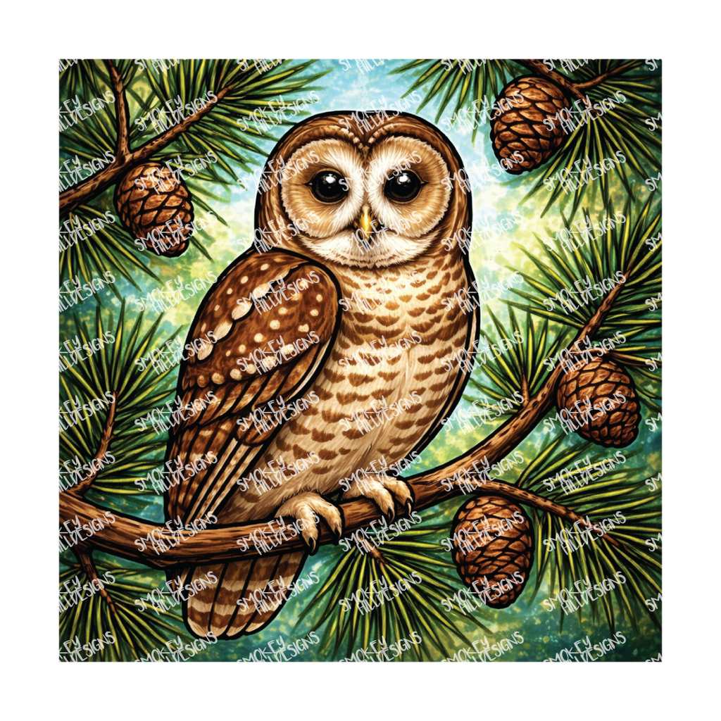 PatternPly® Transparent Birds Series Volume 2 Perched Owls 13 art scene artwork