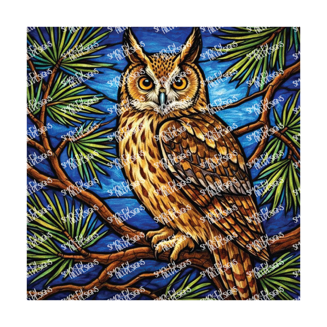 PatternPly® Transparent Birds Series Volume 2 Perched Owls 14 art scene artwork