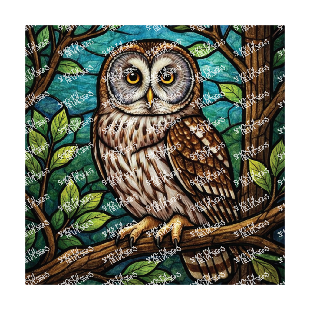 PatternPly® Transparent Birds Series Volume 2 Perched Owls 17 art scene artwork