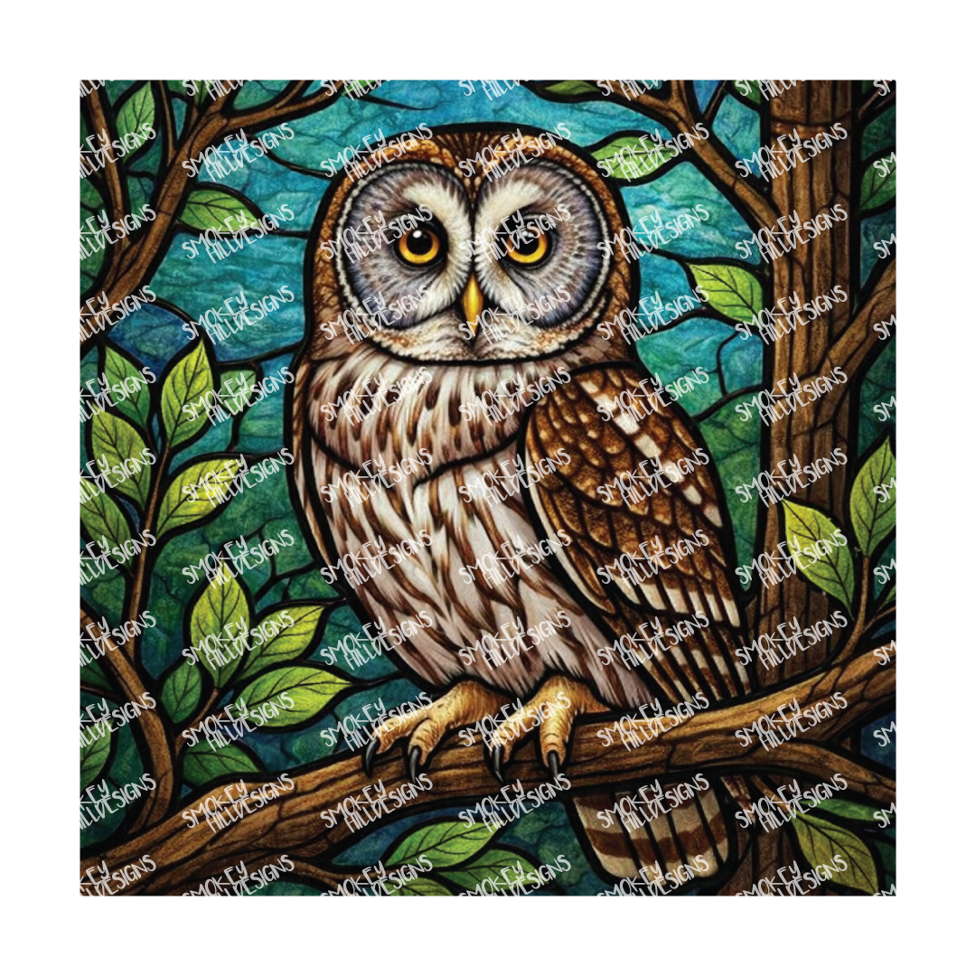 PatternPly® Full Coverage Birds Series Volume 2 Perched Owls 17 art scene artwork