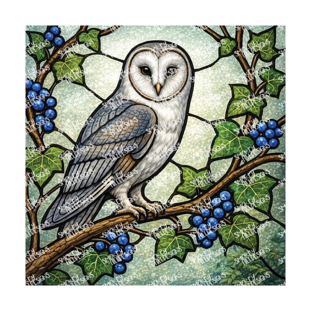 PatternPly® Transparent Birds Series Volume 2 Perched Owls 19 art scene artwork