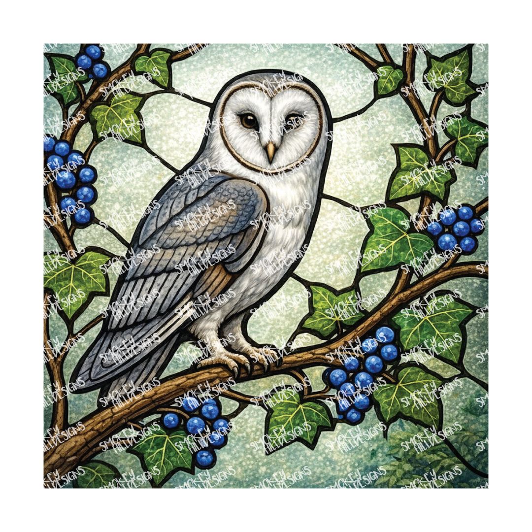 PatternPly® Transparent Birds Series Volume 2 Perched Owls 19 art scene artwork