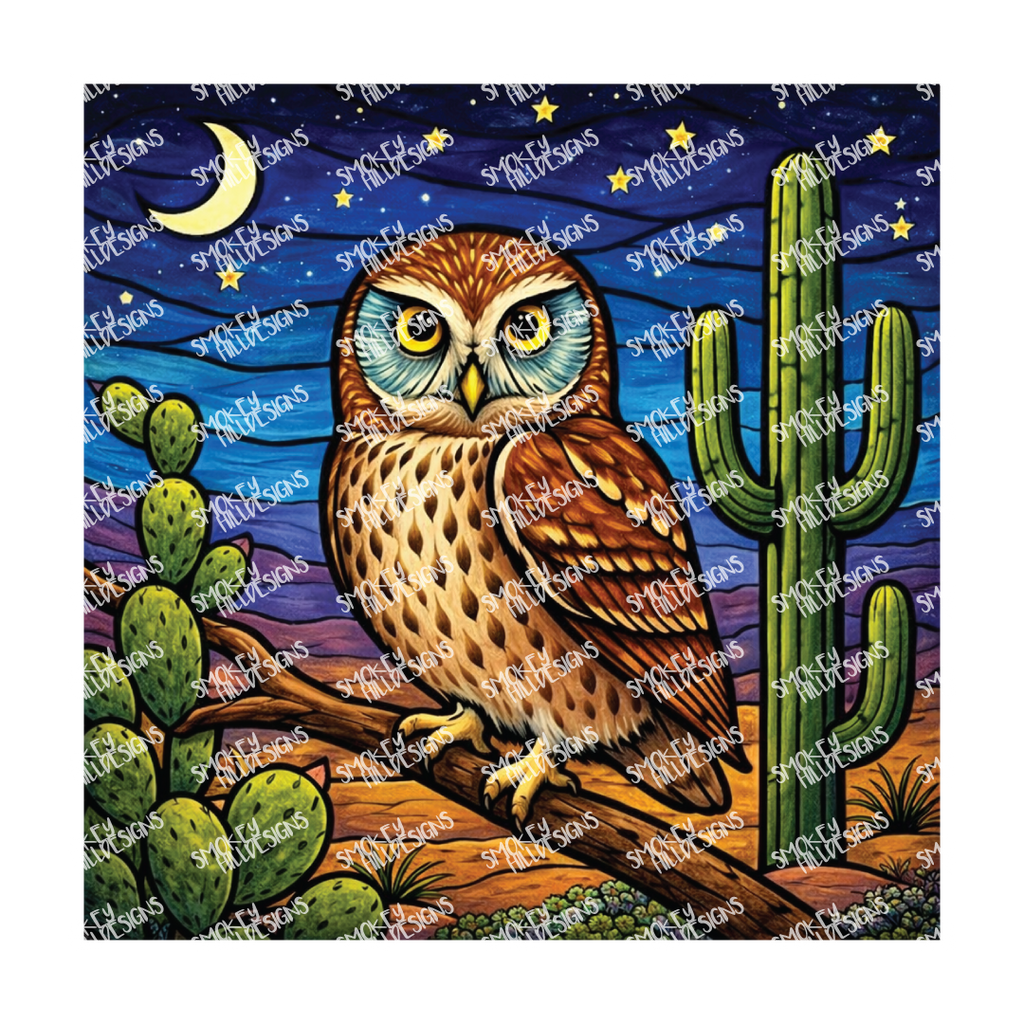 PatternPly® Transparent Birds Series Volume 2 Perched Owls 1 art scene artwork