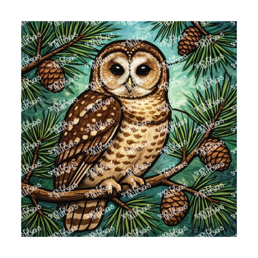 PatternPly® Transparent Birds Series Volume 2 Perched Owls 20 art scene artwork