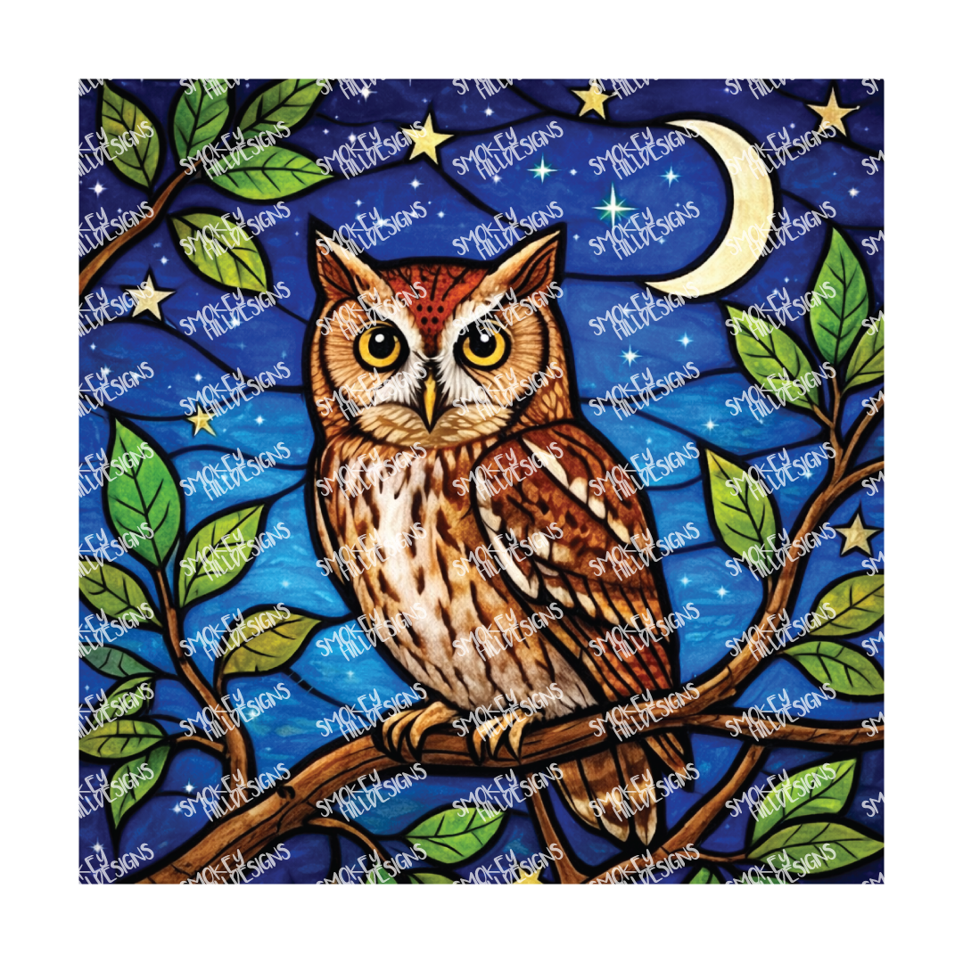 PatternPly® Transparent Birds Series Volume 2 Perched Owls 22 art scene artwork