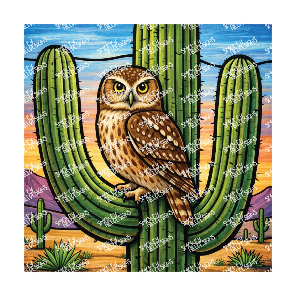 PatternPly® Transparent Birds Series Volume 2 Perched Owls 23 art scene artwork