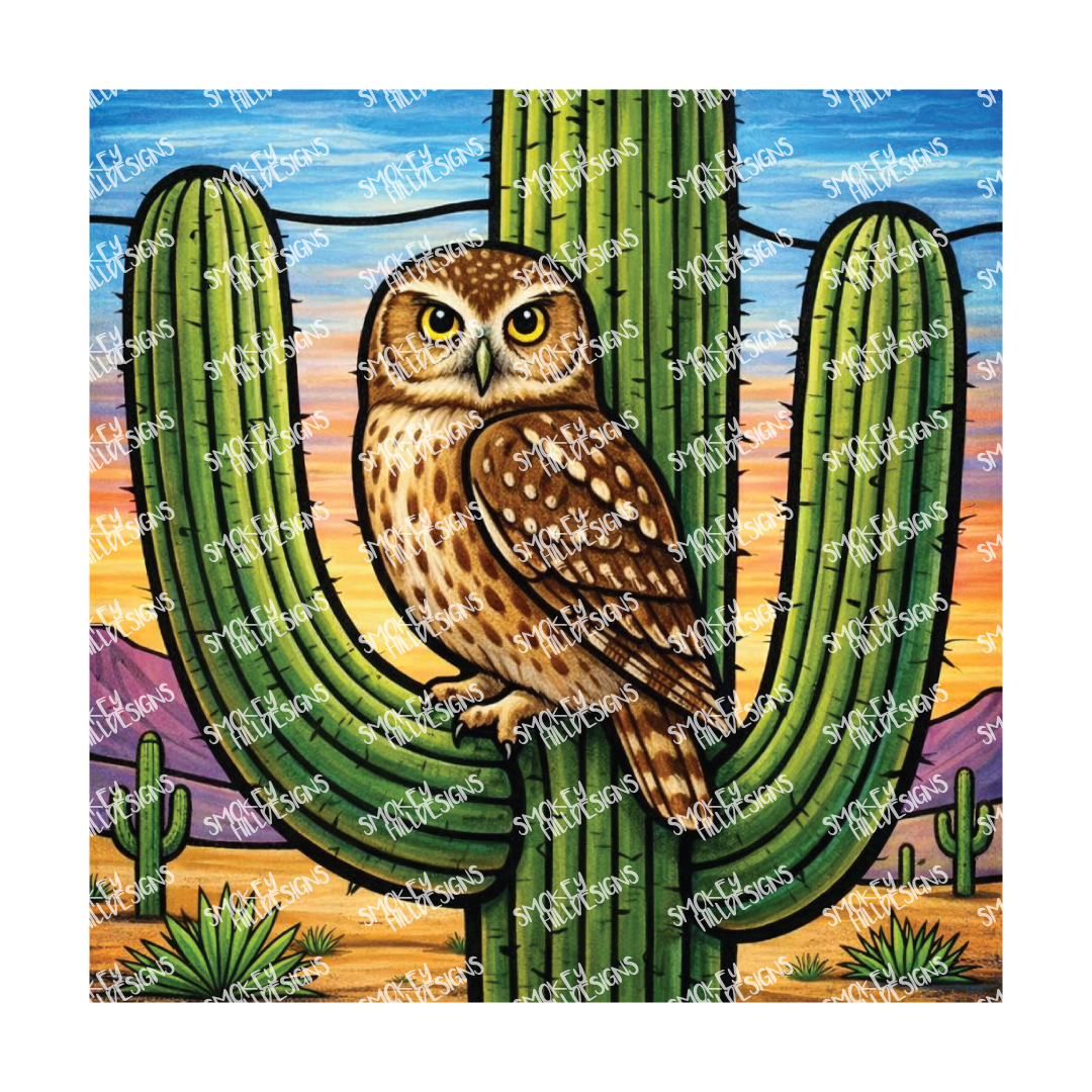 PatternPly® Transparent Birds Series Volume 2 Perched Owls 23 art scene artwork