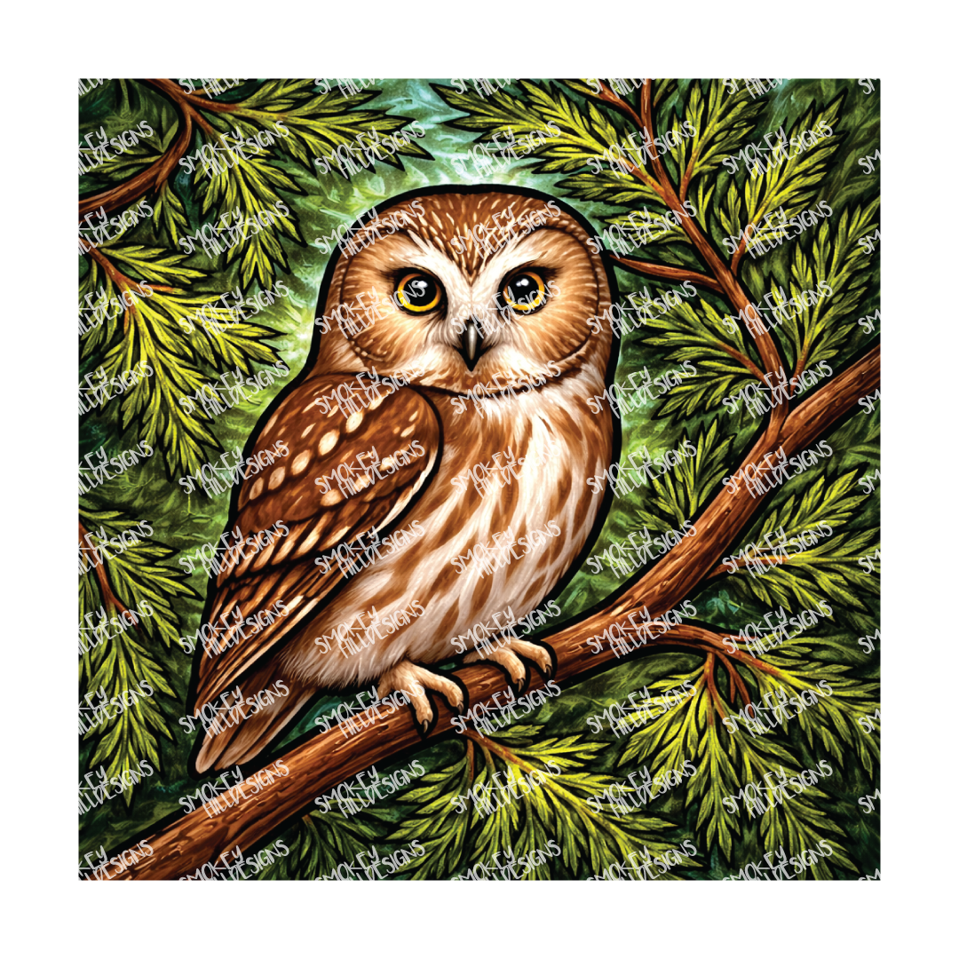 PatternPly® Full Coverage Birds Series Volume 2 Perched Owls 24