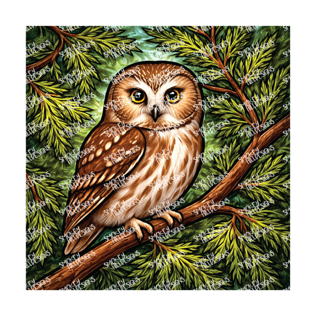 PatternPly® Transparent Birds Series Volume 2 Perched Owls 24 art scene artwork