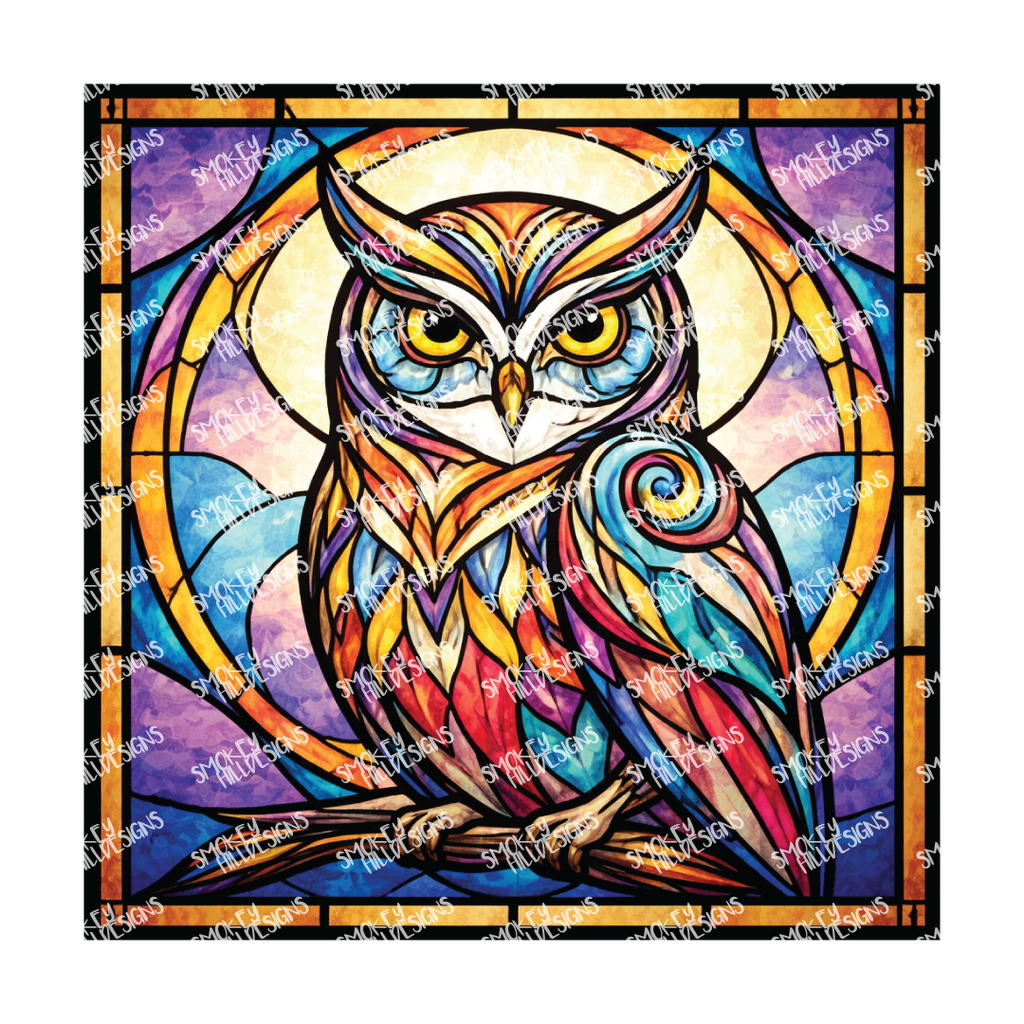 PatternPly® Transparent Birds Series Volume 2 Perched Owls 27 art scene artwork
