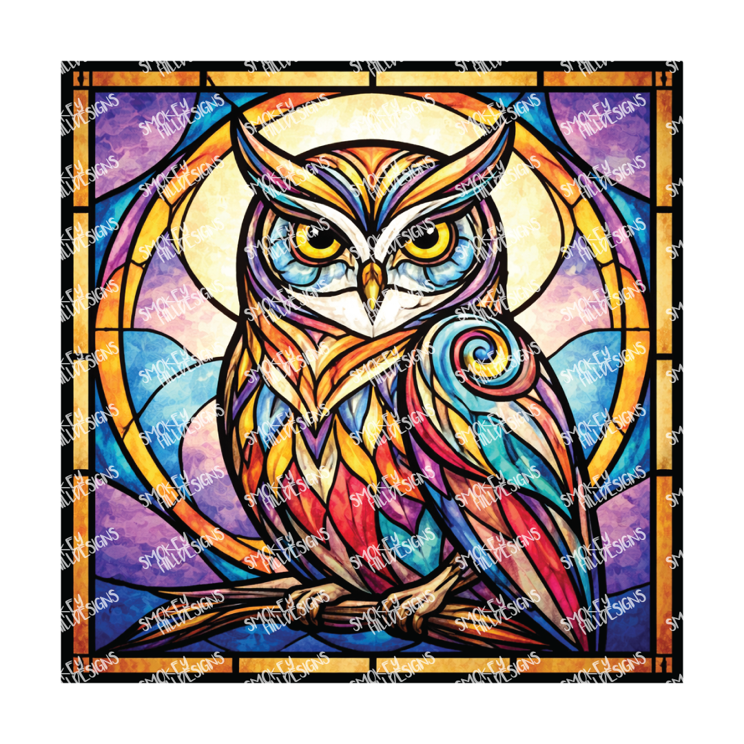 PatternPly® Transparent Birds Series Volume 2 Perched Owls 27 art scene artwork