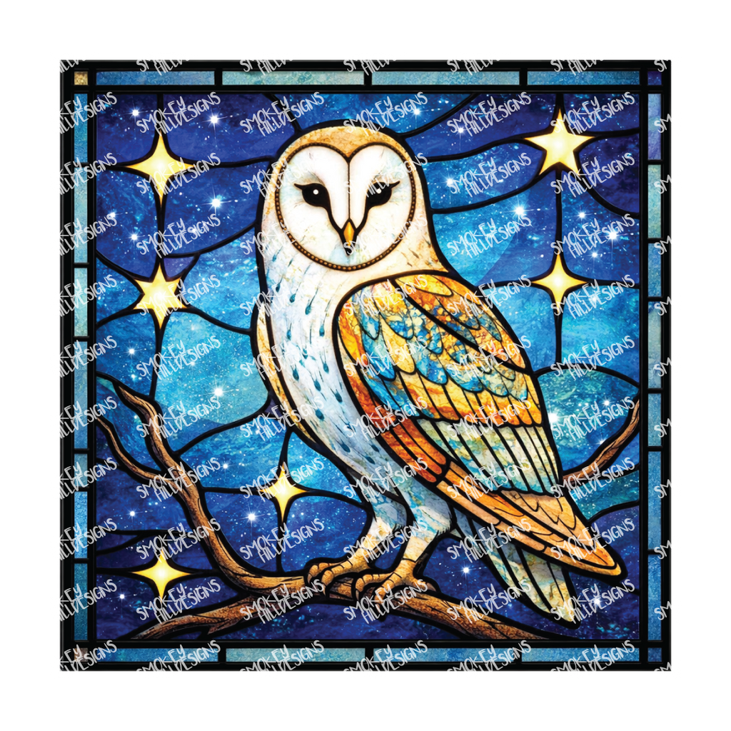 PatternPly® Transparent Birds Series Volume 2 Perched Owls 2 art scene artwork