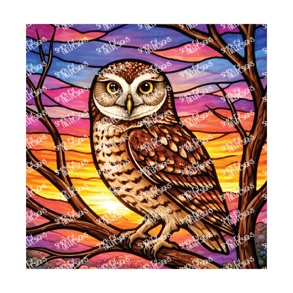 PatternPly® Transparent Birds Series Volume 2 Perched Owls 31 art scene artwork