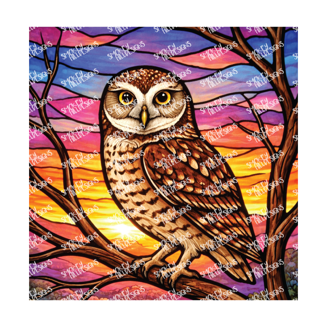 PatternPly® Transparent Birds Series Volume 2 Perched Owls 31 art scene artwork