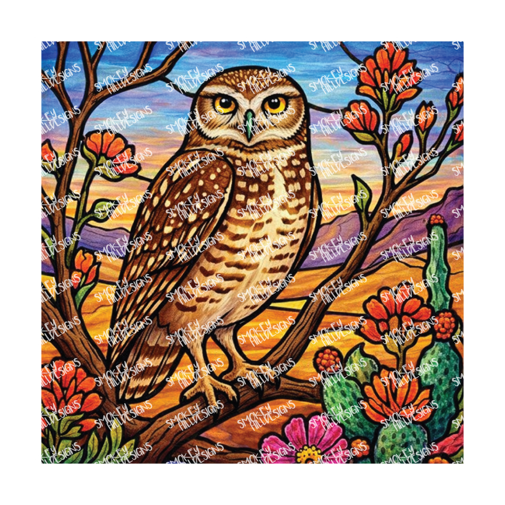 PatternPly® Transparent Birds Series Volume 2 Perched Owls 3 art scene artwork