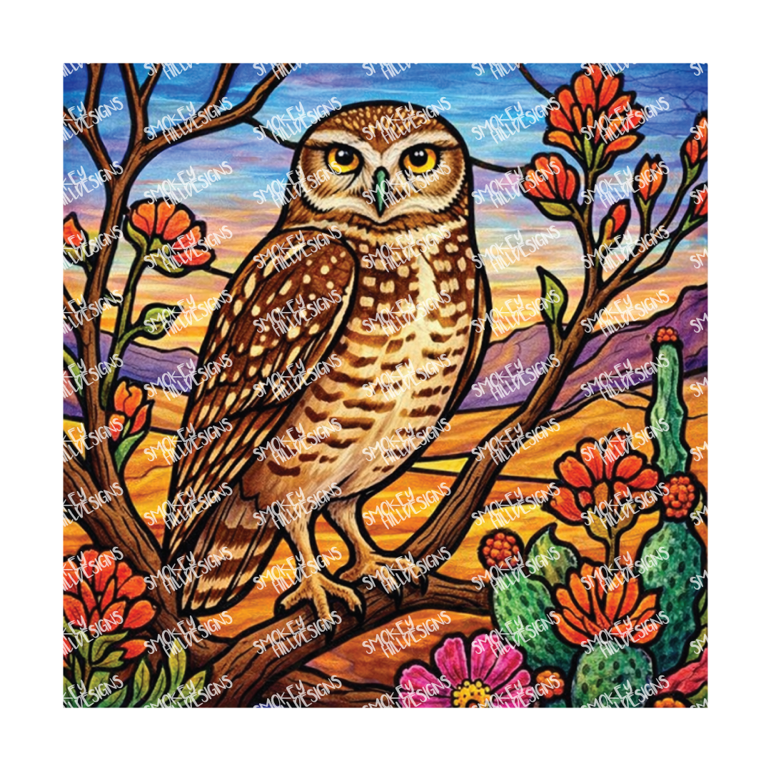 PatternPly® Transparent Birds Series Volume 2 Perched Owls 3 art scene artwork