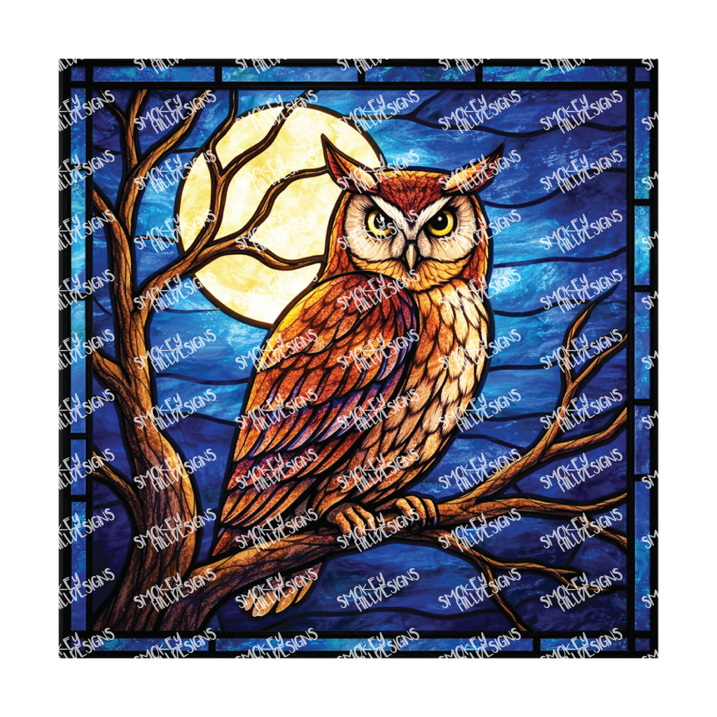 PatternPly® Transparent Birds Series Volume 2 Perched Owls 5 art scene artwork