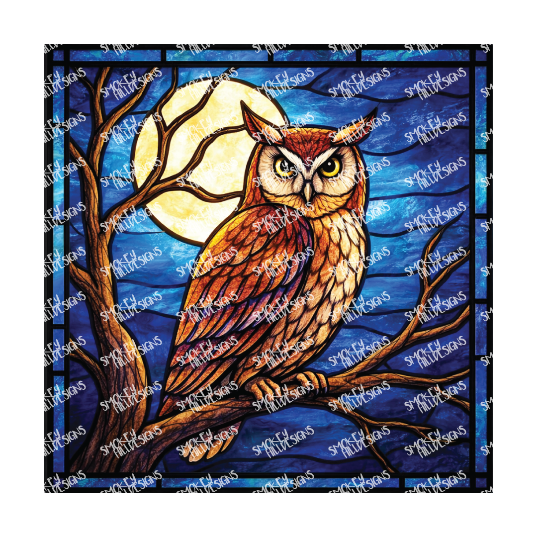 PatternPly® Transparent Birds Series Volume 2 Perched Owls 5 art scene artwork