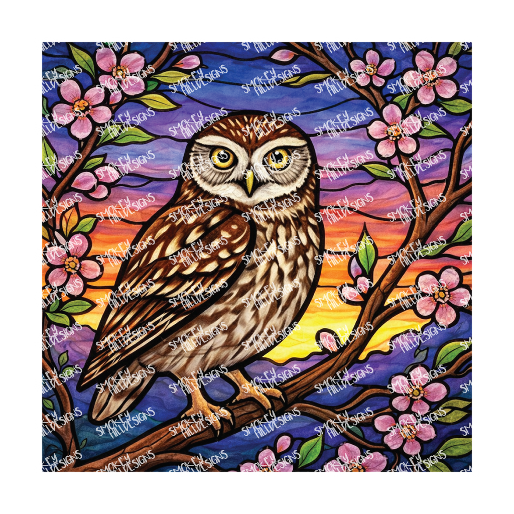 PatternPly® Transparent Birds Series Volume 2 Perched Owls 6 art scene artwork
