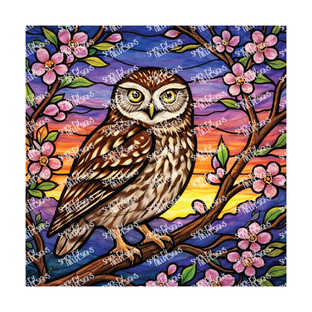 PatternPly® Transparent Birds Series Volume 2 Perched Owls 6 art scene artwork